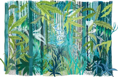 Láska v lese, 2017 (akryl na papíře)