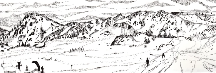 Lyžování v Rakousku #2, 2020 (jemná vložka na papíře)