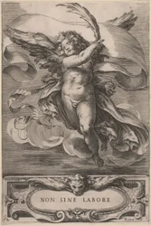 Alegorická figura: Non sine labore, 1628.