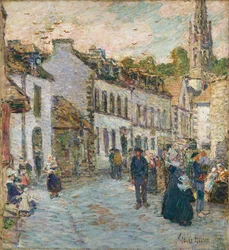 Ulice v Pont Aven - Večer