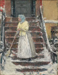 Zametání sněhu, 90. léta 19. století.