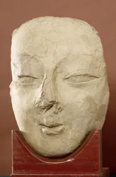 Hlava Buddhy, Khotan, 4.-5. století (štuk)