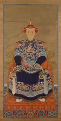 Portrét císaře Qianlong jako mladého muže, závěsný svitek