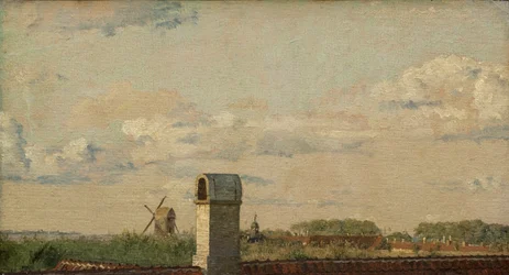 Pohled z okna v Toldbodvej Pohled směrem k Citadele v Kodani, c. 1833 (olej na papíře položený na plátně)