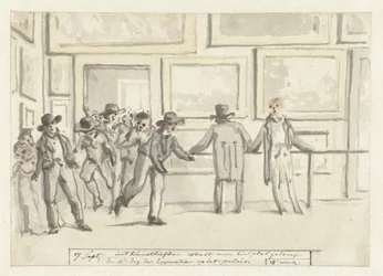 Návštěvníci na výstavě umění v Amsterdamu v roce 1808