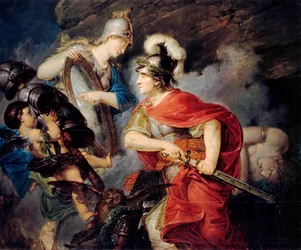 Alegorie Fridricha II. Pruského, známého jako Veliký (1712-1786) v Persee (Začátek sedmileté války