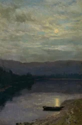 Východ měsíce u vody Sole