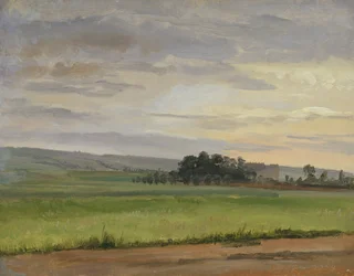 Kukuřičné pole u Drážďan, 1833 (olej na papíře položeném na kartonu)