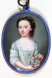 Lady Elizabeth Cavendish Bentinck, později vikomtesa Weymouth a markýza z Bath (smalt)