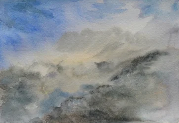 Chrám mraků, 2015 (akvarel na papíře)