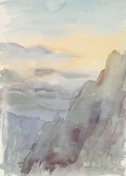 Mountain Bliss - PaiyunTing II, 2015 (akvarel na papíře)