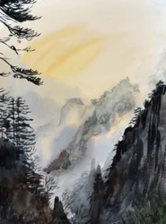 Žlutá oblaka, 2015 (akvarel na papíře)