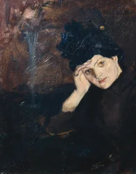 Albertine v černém klobouku