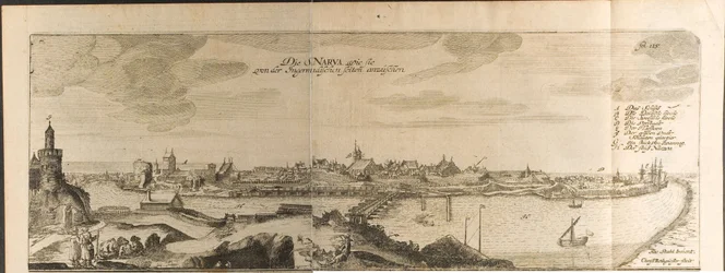 Ilustrace Narva z Cesty k velkému vévodovi z Muscovy a perskému králi od Adama Oleara