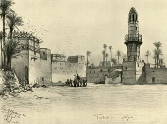 Domy v Nagadě, Egypt, 1898.
