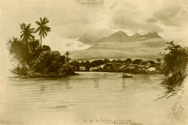 Řeka Kali Mas, Surubaya, Jáva, 1898.