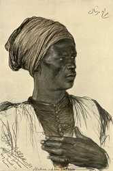Muž na palubě parníku „Hatasoo“, Egypt, 1898.