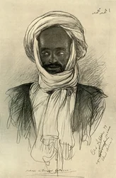 Muž na palubě parníku „Hatasoo“, Egypt, 1898.