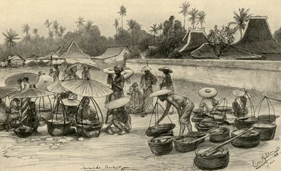 Trhová scéna, Java, 1898.