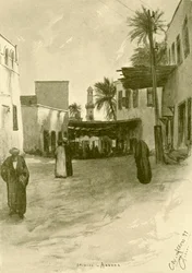 Ulice v Asuánu, Egypt, 1898.