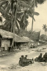 Pouliční scéna v Tasikmalaya, Java, 1898.
