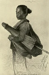 Mladá žena se slunečníkem, Magalang, Java, 1898.
