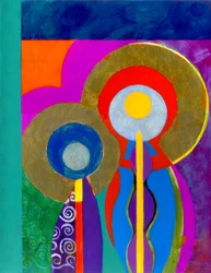 Panna Hodegitria, cca 2010 (akryl na desce s plátkovým zlatem)