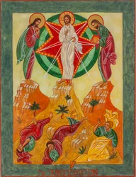 Proměnění, 2001 (vaječná tempera, dřevo, plátkové zlato)