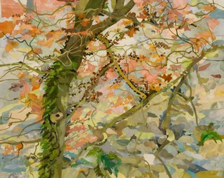 Podzimní strom, 2011 (akvarelová koláž na papíře)