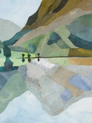 Buttermere Reflection, 2015 (akvarelová koláž na papíře)