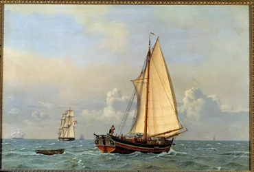 Bývalý dánský parník se vrací zpět v roce 1831 Obraz Christoffera Wilhelma Eckersberga (1783-1853)