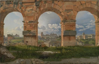 Pohled přes tři oblouky z Kolosea. 1815
