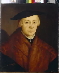 Portrét muže (Portrait of a Man). Obraz Christopha Ambergera (kolem 1500-1562), olej na dřevě, po roce 1548. Německé umění