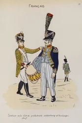 Bubeník a mistr pekař z prefekturní gardy v Hamburku, kolem roku 1806