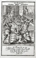 Eleazar ochotně přijímá trest smrti, Maccabees 1695