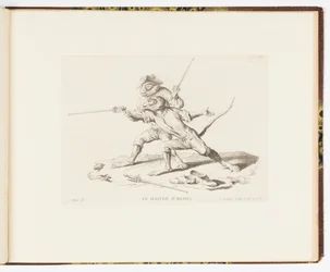 Plate 7, The Master of Arms, Monkey Antics nebo Různé činy lidského života reprezentované opicemi
