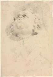 Náčrt hlav podle Giambolognovy Neptunovy fontány, c. 1654.