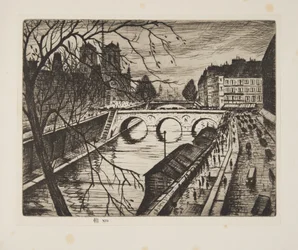 Notre Dame, Pařížská nábřeží, pub.1931 (lept)