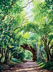 Sudbury Bridge and Trees (akvarel na papíře)