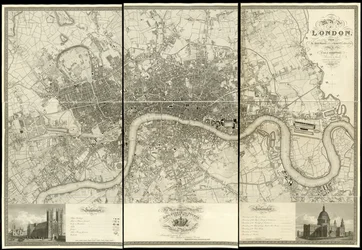 Mapa Londýna podle skutečného průzkumu z roku 1824