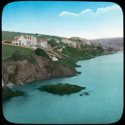 Fowey z hradu, Cornwall, konec 19. nebo začátek 20. století