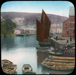 Looe, z nábřeží, Cornwall, konec 19. nebo začátek 20. století