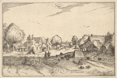 Village Road, deska 20 z vévodství Brabant, ca. 1610