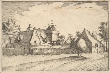 Walled Farm, deska 11 z Regiunculae et Villae alikvotní Ducatus Brabantiae, ca. 1610