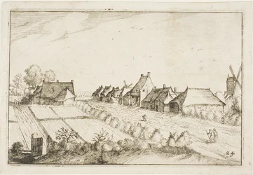 Pole a cesta, deska 24 podle Obrázků farem, venkovských domů a vesnic (Praediorum villarum et rusticarum casularum icones)