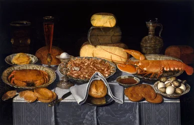 Zátiší s krabem, krevetami a humrem par Peeters, Clara (1594-1658), cca 1637-1640 - Olej na dřevě, 70,8x108,9 - Museum of Fine Arts, Houston