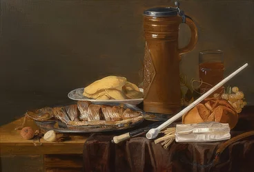 Zátiší s hliněnou dýmkou. Kolem roku 1630