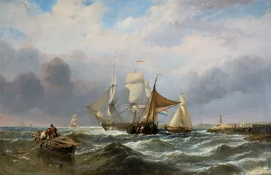 Plavidla u holandského pobřeží, 1829-1860.