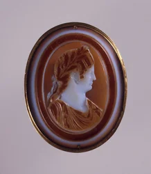 Portrét Agrippiny mladší Agrippiny minor, manželky císaře Claudia. Cameo, polovina 1