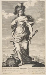 Semiramis ze Sedmi divů světa, kolem 1639-40 (lept a rytina)